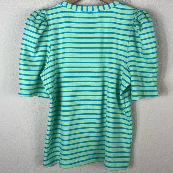 English Factory Striped Puff Sleeve Top Size Medium - Picture 4 of 7